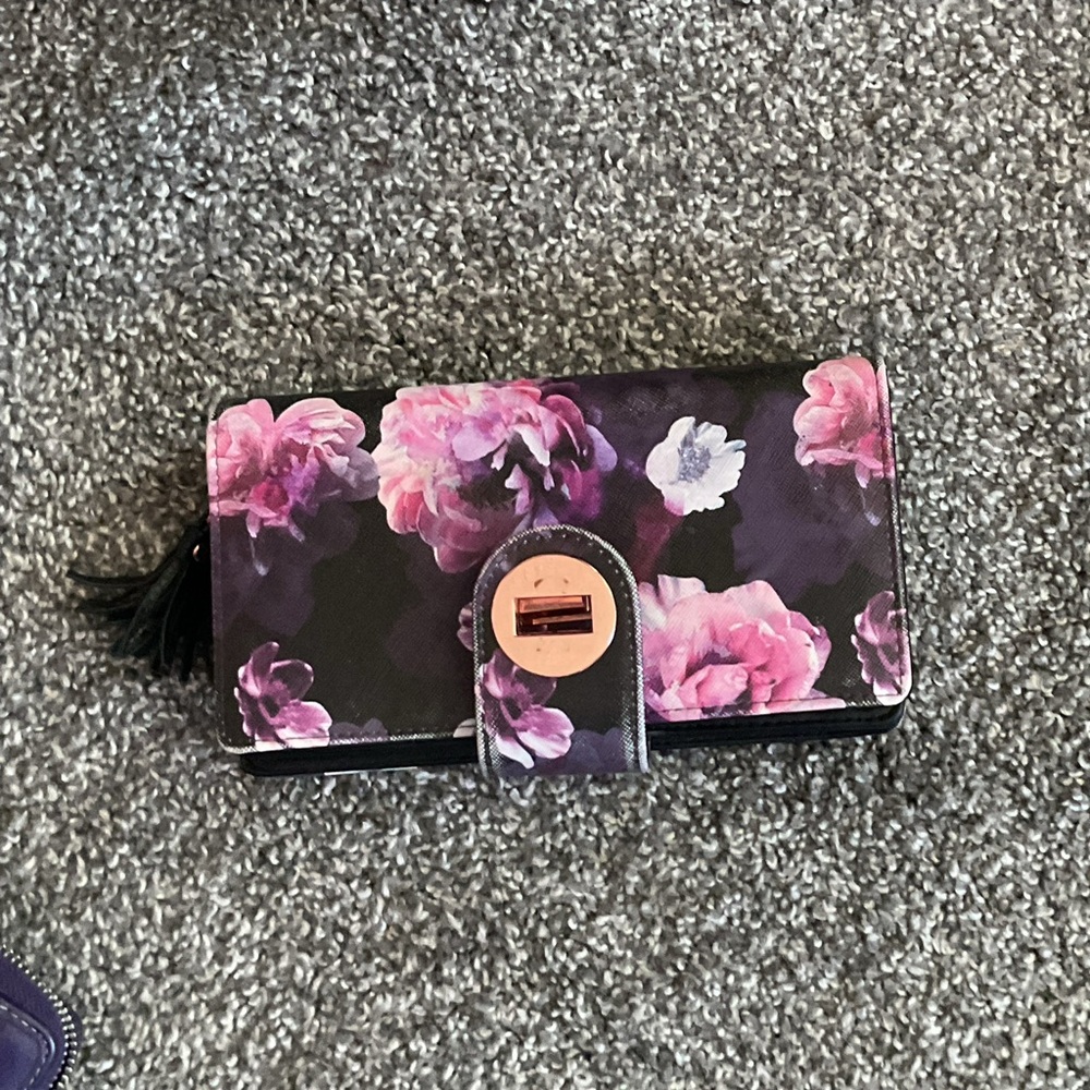 Purple floral wallet
